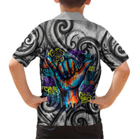 Chur Bro Shaka Sign Family Matching Mermaid Dress and Hawaiian Shirt New Zealand Koru Colorful Graffiti Splash TS04 - Polynesian Pride