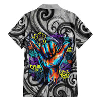 Chur Bro Shaka Sign Family Matching Off Shoulder Short Dress and Hawaiian Shirt New Zealand Koru Colorful Graffiti Splash TS04 - Polynesian Pride