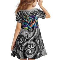 Chur Bro Shaka Sign Family Matching Short Sleeve Bodycon Dress and Hawaiian Shirt New Zealand Koru Colorful Graffiti Splash TS04 - Polynesian Pride