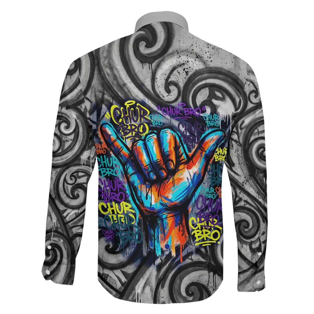 Chur Bro Shaka Sign Family Matching Short Sleeve Bodycon Dress and Hawaiian Shirt New Zealand Koru Colorful Graffiti Splash TS04 - Polynesian Pride