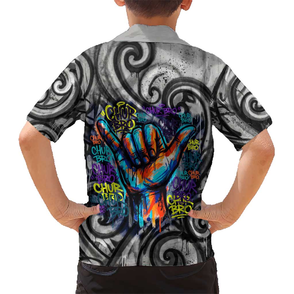 Chur Bro Shaka Sign Family Matching Tank Maxi Dress and Hawaiian Shirt New Zealand Koru Colorful Graffiti Splash TS04 - Polynesian Pride