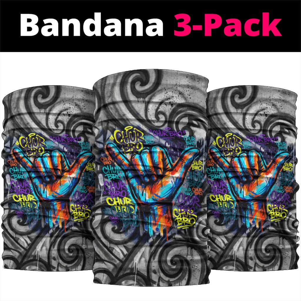 Chur Bro Shaka Sign Neck Gaiter New Zealand Koru Colorful Graffiti Splash
