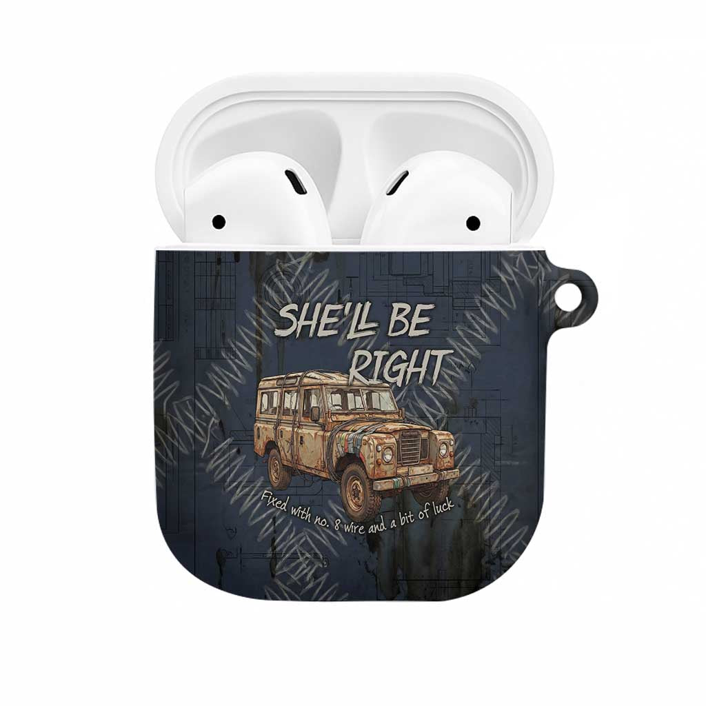 New Zealand She’ll Be Right AirPods Case NZ Slang No. 8 Wire Map Pattern