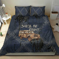 New Zealand She’ll Be Right Bedding Set NZ Slang No. 8 Wire Map Pattern