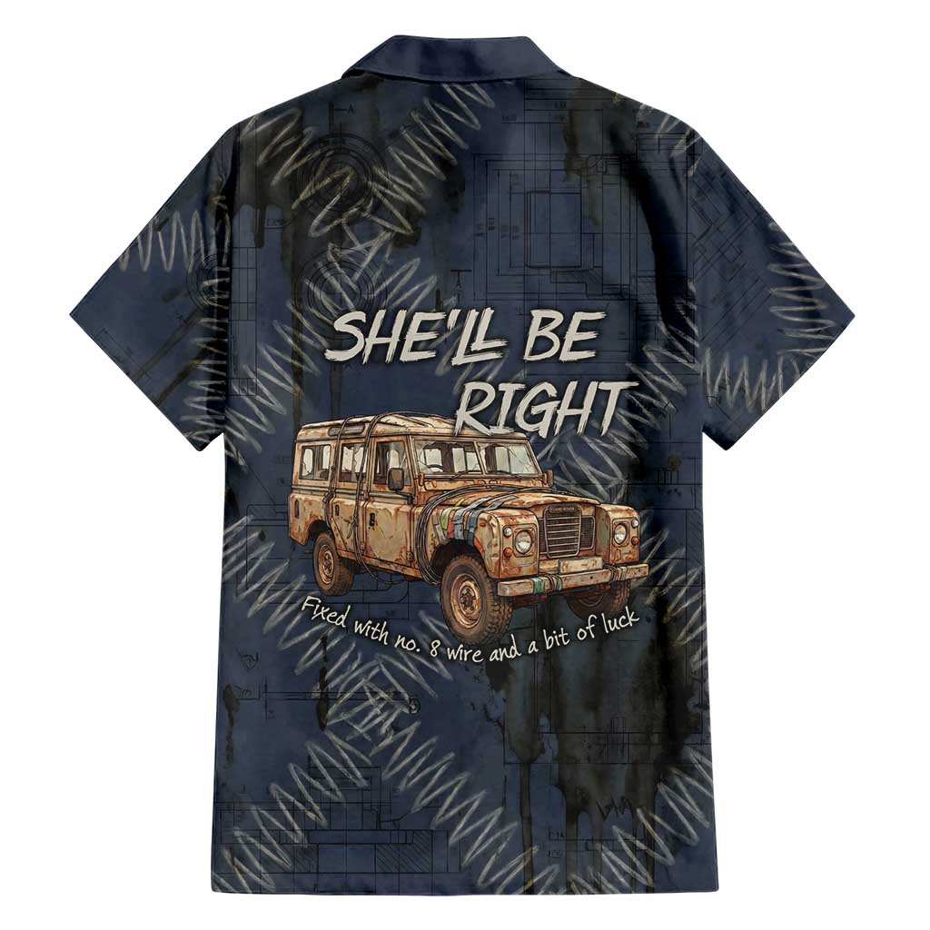 New Zealand She’ll Be Right Family Matching Mermaid Dress and Hawaiian Shirt NZ Slang No. 8 Wire Map Pattern