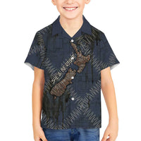 New Zealand She’ll Be Right Family Matching Mermaid Dress and Hawaiian Shirt NZ Slang No. 8 Wire Map Pattern