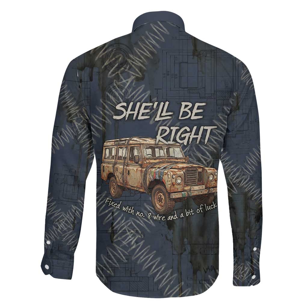 New Zealand She’ll Be Right Family Matching Short Sleeve Bodycon Dress and Hawaiian Shirt NZ Slang No. 8 Wire Map Pattern