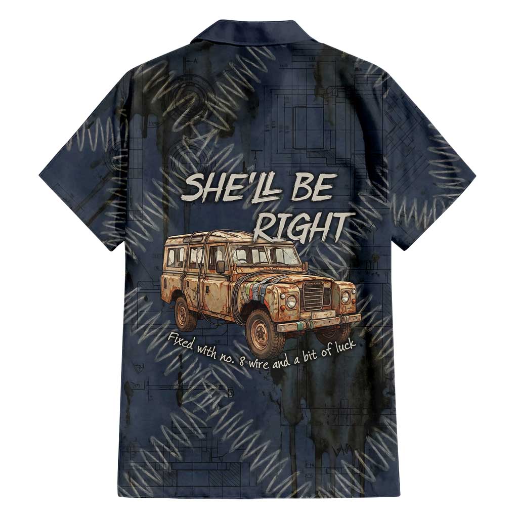 New Zealand She’ll Be Right Family Matching Tank Maxi Dress and Hawaiian Shirt NZ Slang No. 8 Wire Map Pattern