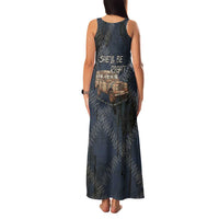 New Zealand She’ll Be Right Family Matching Tank Maxi Dress and Hawaiian Shirt NZ Slang No. 8 Wire Map Pattern