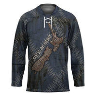 New Zealand She’ll Be Right Hockey Jersey NZ Slang No. 8 Wire Map Pattern