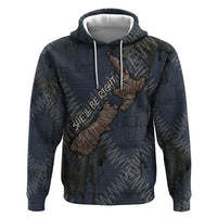 New Zealand She’ll Be Right Hoodie NZ Slang No. 8 Wire Map Pattern TS04 Pullover Hoodie Navy Slate - Polynesian Pride