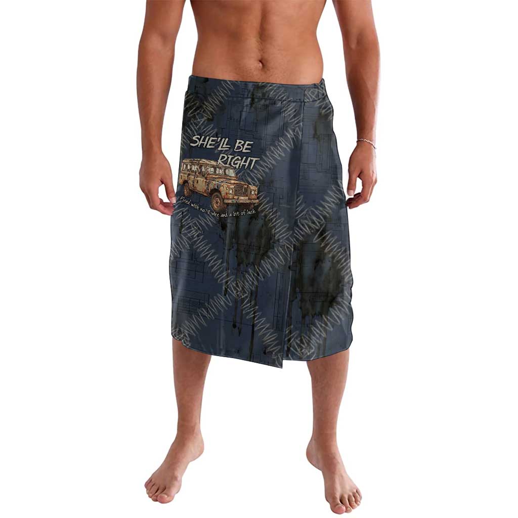 New Zealand She’ll Be Right Lavalava NZ Slang No. 8 Wire Map Pattern