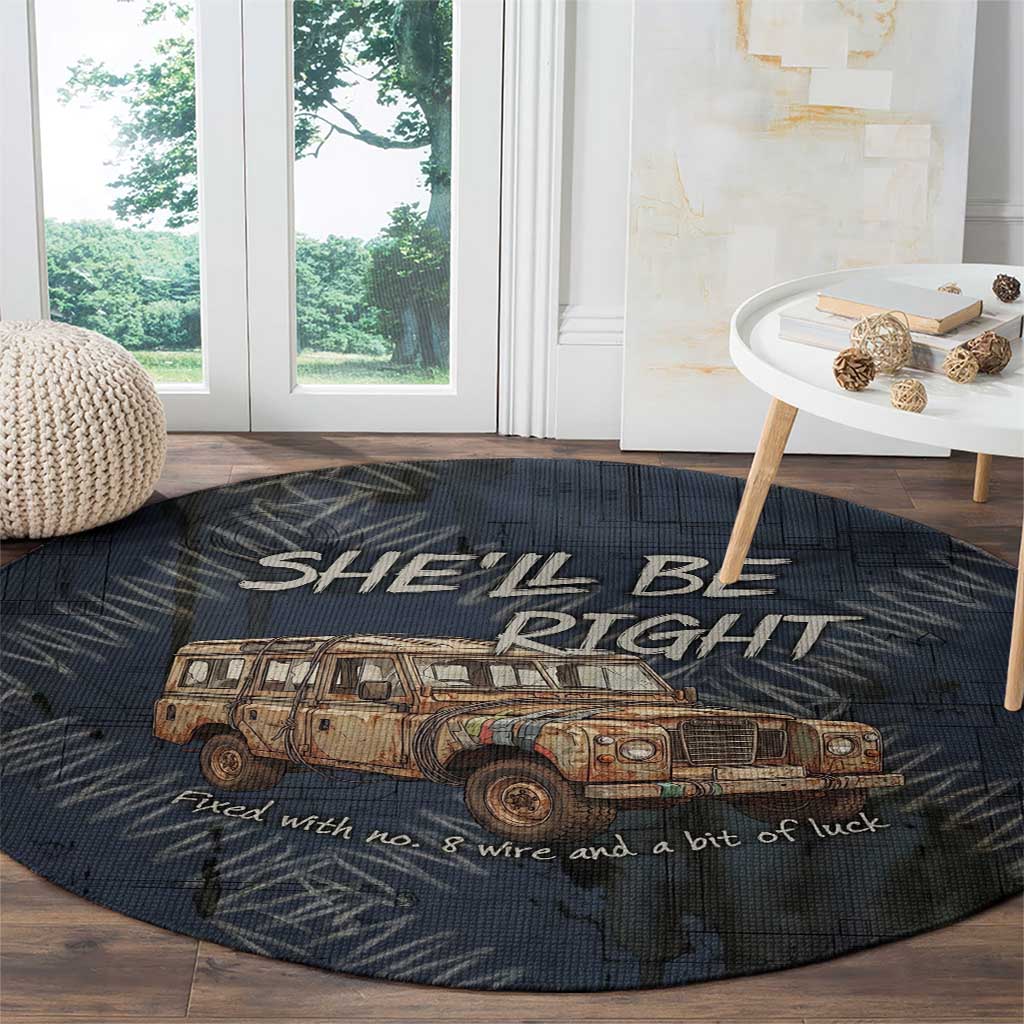 New Zealand She’ll Be Right Round Carpet NZ Slang No. 8 Wire Map Pattern TS04 - Polynesian Pride