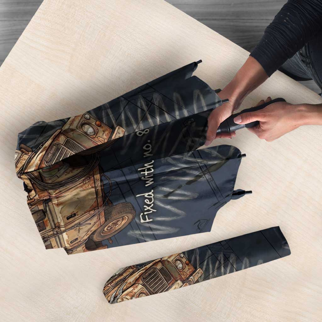 New Zealand She’ll Be Right Umbrella NZ Slang No. 8 Wire Map Pattern