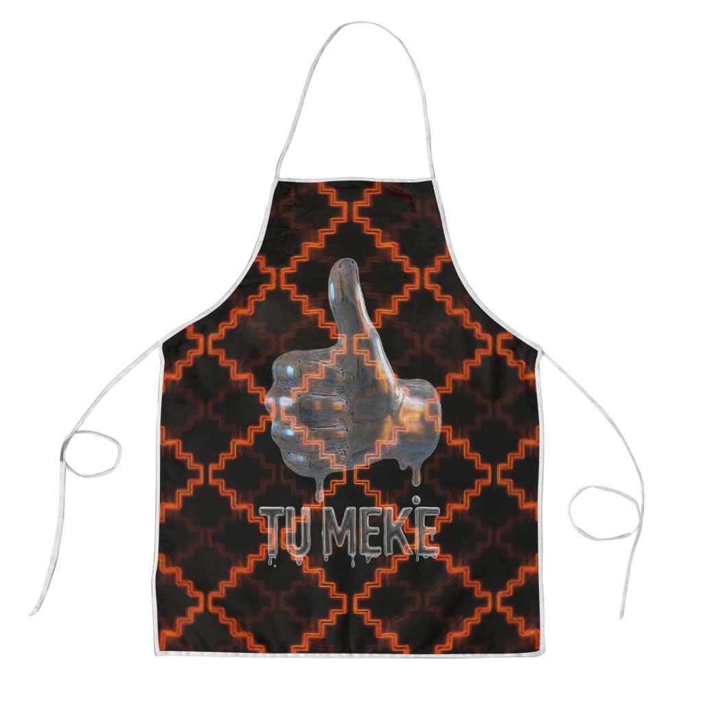 Tu Meke Maori New Zealand Slang Apron with Glow Neon Step Style