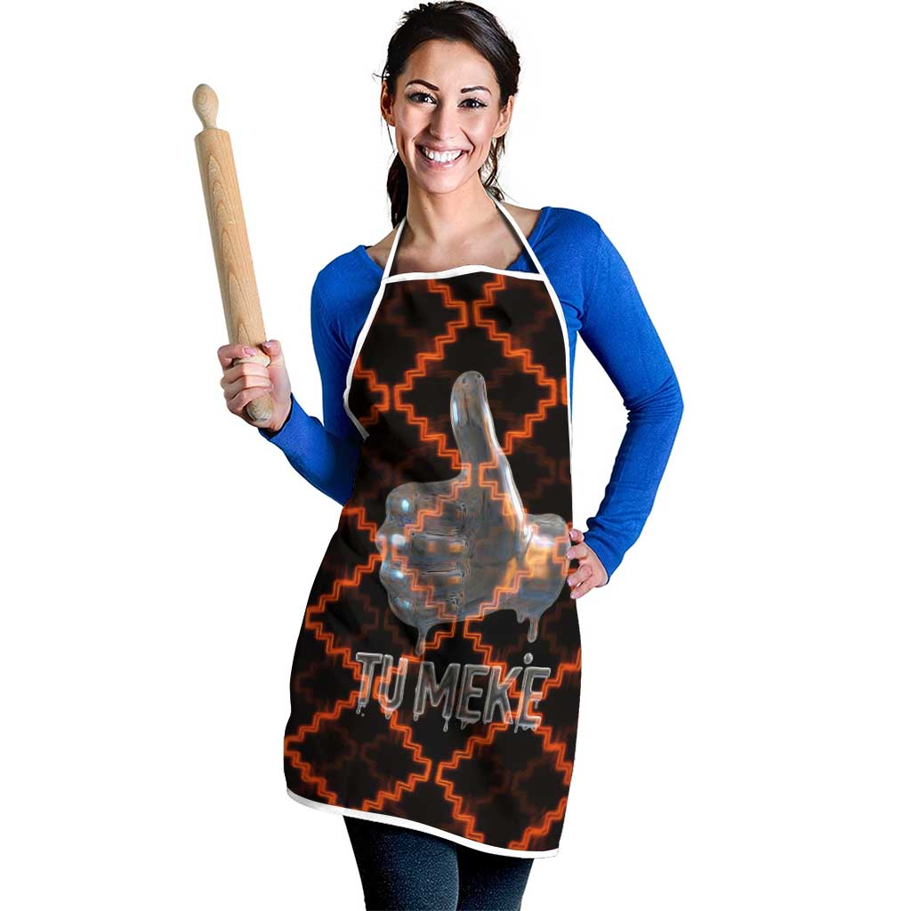 Tu Meke Maori New Zealand Slang Apron with Glow Neon Step Style
