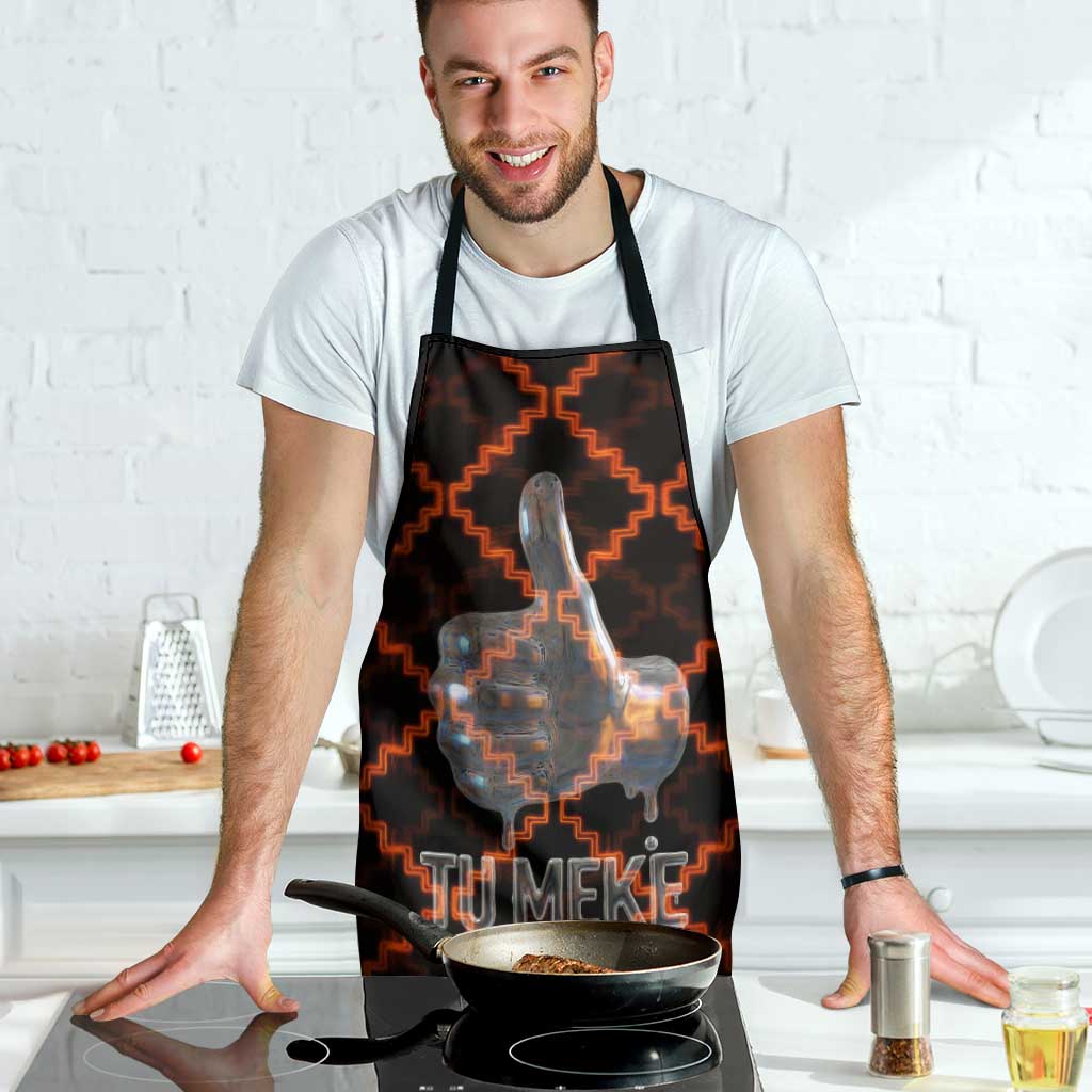 Tu Meke Maori New Zealand Slang Apron with Glow Neon Step Style