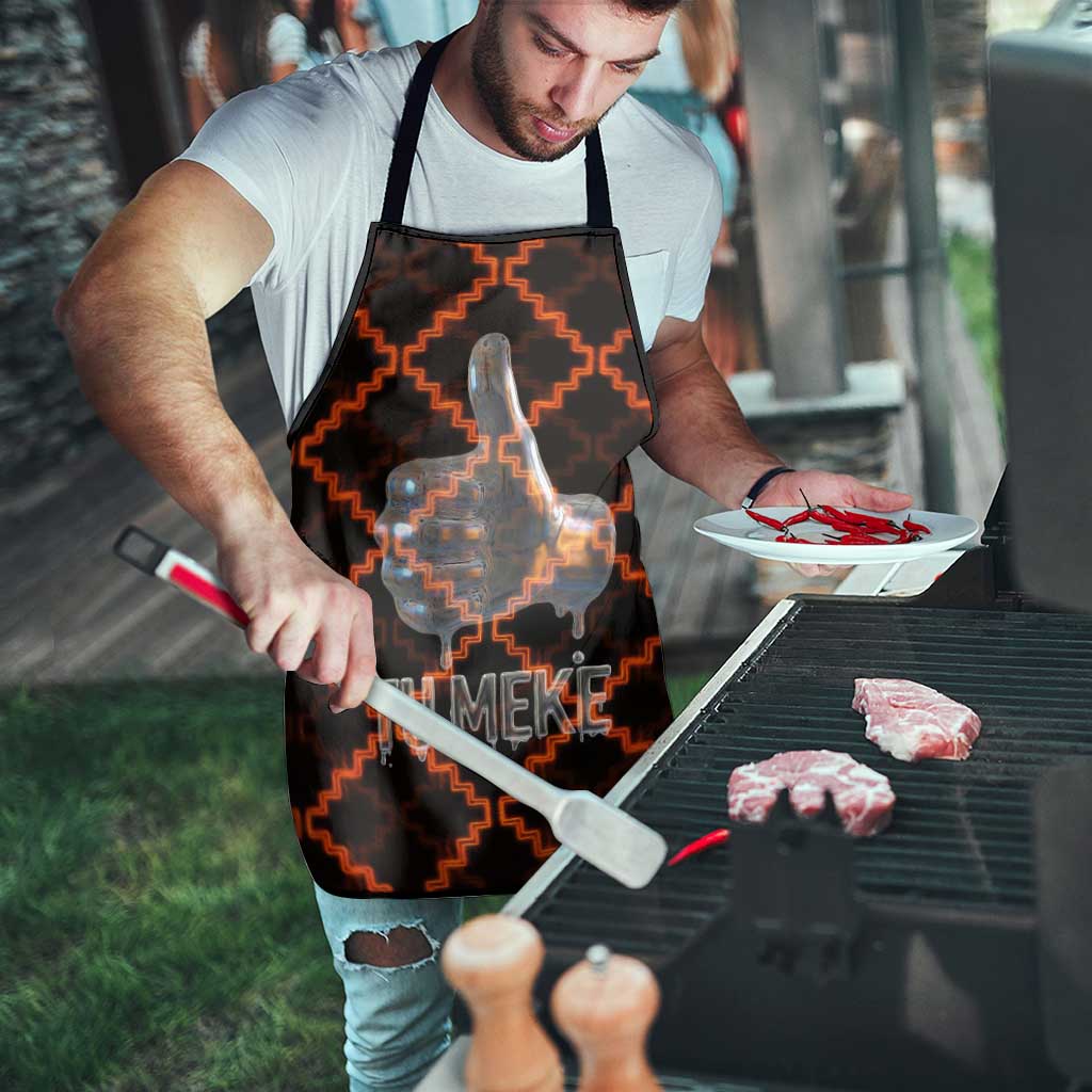 Tu Meke Maori New Zealand Slang Apron with Glow Neon Step Style