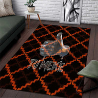 Tu Meke Maori New Zealand Slang Area Rug with Glow Neon Step Style