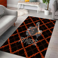 Tu Meke Maori New Zealand Slang Area Rug with Glow Neon Step Style