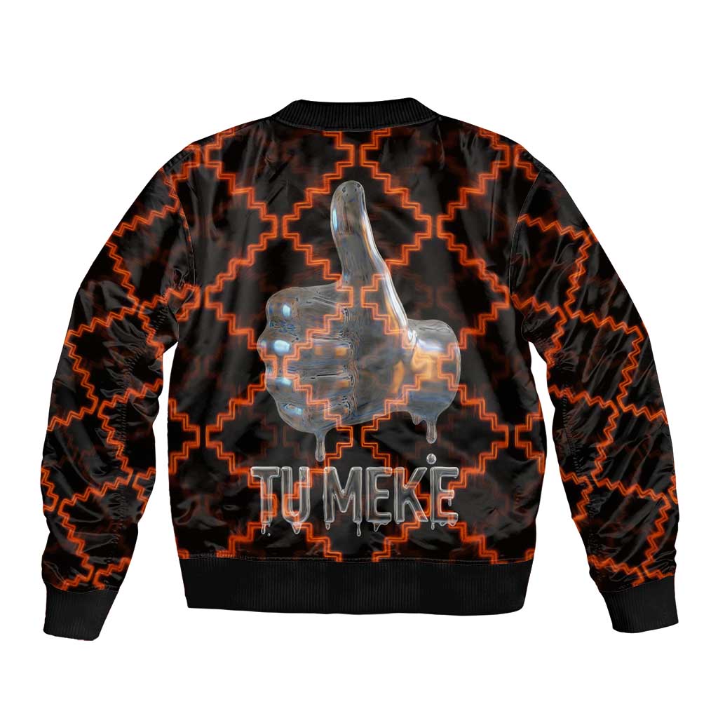 Tu Meke Maori New Zealand Slang Bomber Jacket with Glow Neon Step Style TS04 - Polynesian Pride