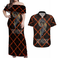 Tu Meke Maori New Zealand Slang Couples Matching Off Shoulder Maxi Dress and Hawaiian Shirt with Glow Neon Step Style