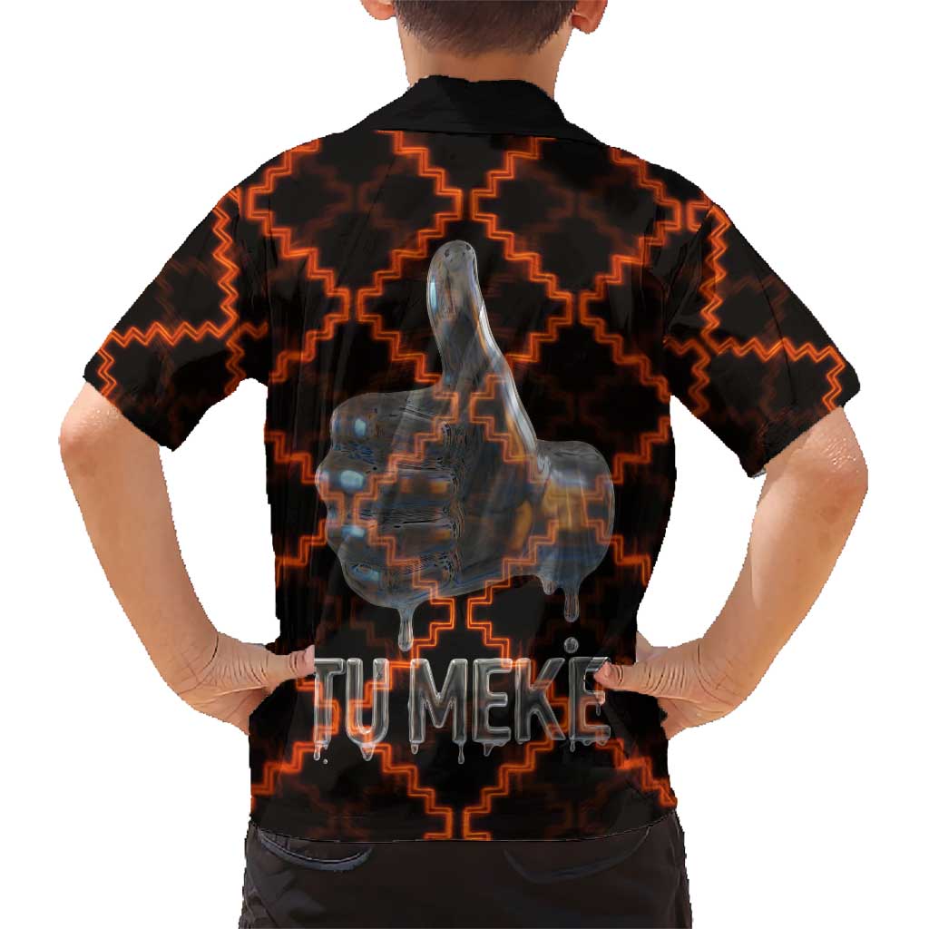 Tu Meke Maori New Zealand Slang Family Matching Tank Maxi Dress and Hawaiian Shirt with Glow Neon Step Style TS04 - Polynesian Pride