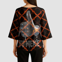 Tu Meke Maori New Zealand Slang Kimono Sleeve Blouse with Glow Neon Step Style TS04 - Polynesian Pride