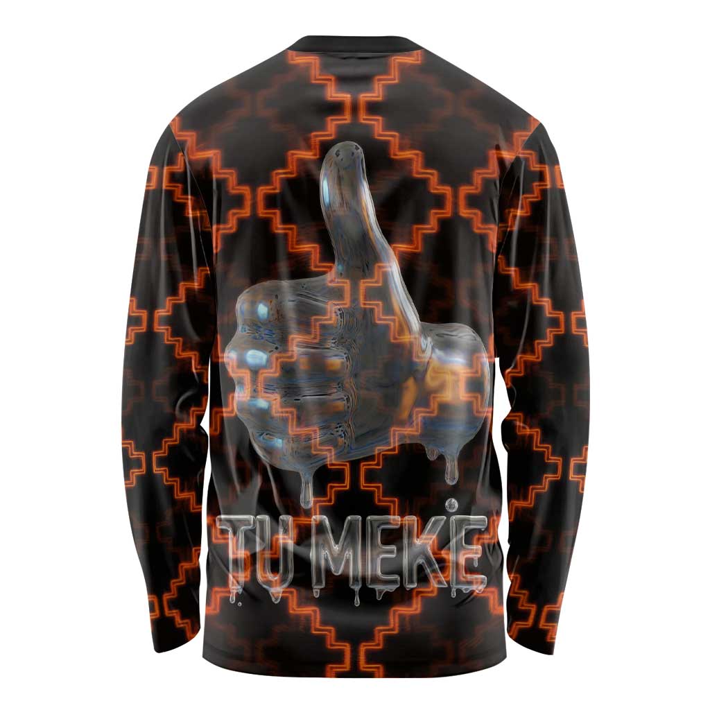 Tu Meke Maori New Zealand Slang Long Sleeve Shirt with Glow Neon Step Style TS04 - Polynesian Pride