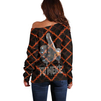 Tu Meke Maori New Zealand Slang Off Shoulder Sweater with Glow Neon Step Style