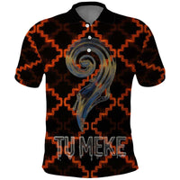 Tu Meke Maori New Zealand Slang Polo Shirt with Glow Neon Step Style