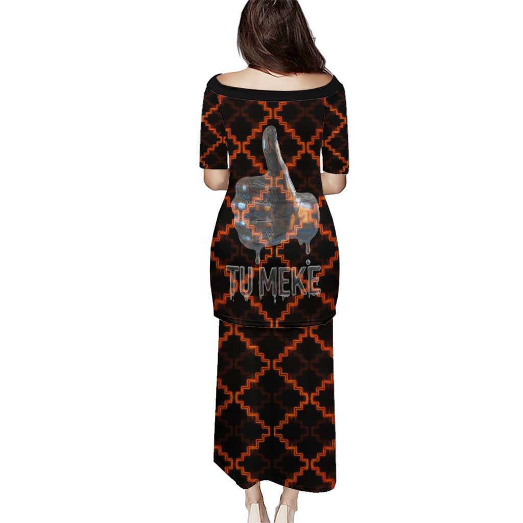 Tu Meke Maori New Zealand Slang Puletasi with Glow Neon Step Style