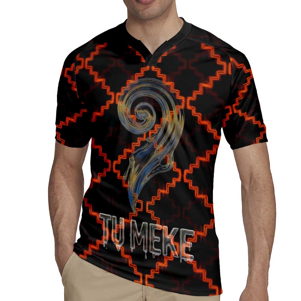 Tu Meke Maori New Zealand Slang Rugby Jersey with Glow Neon Step Style