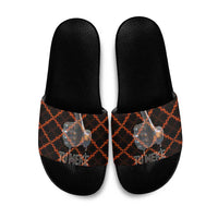Tu Meke Maori New Zealand Slang Slide Sandals with Glow Neon Step Style