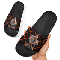 Tu Meke Maori New Zealand Slang Slide Sandals with Glow Neon Step Style