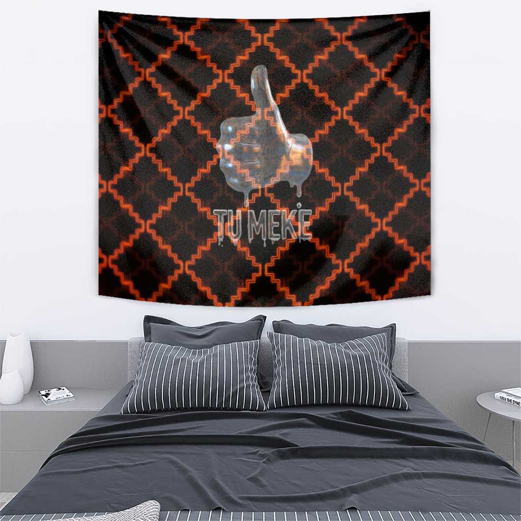 Tu Meke Maori New Zealand Slang Tapestry with Glow Neon Step Style TS04 - Polynesian Pride