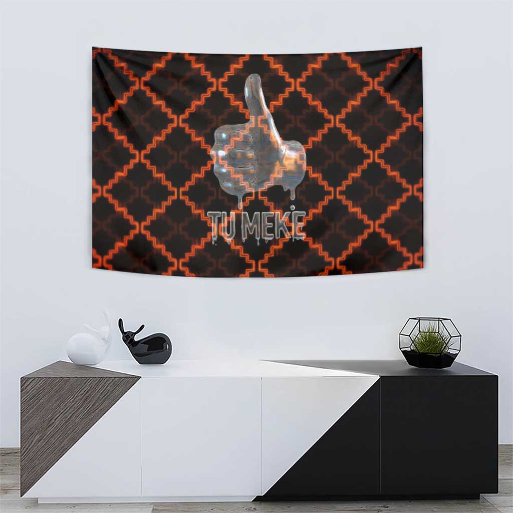 Tu Meke Maori New Zealand Slang Tapestry with Glow Neon Step Style TS04 - Polynesian Pride