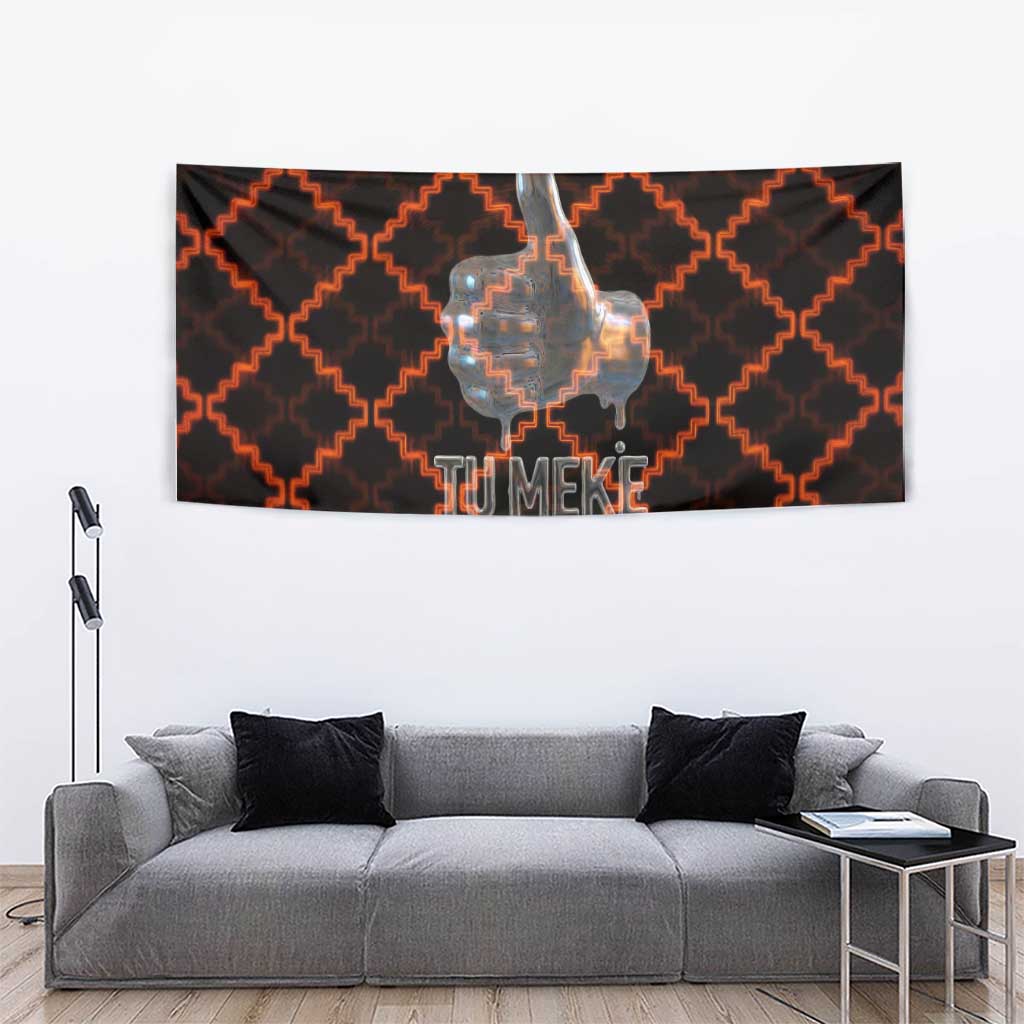 Tu Meke Maori New Zealand Slang Tapestry with Glow Neon Step Style TS04 - Polynesian Pride