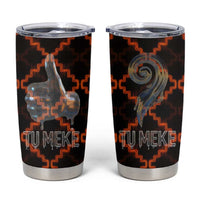 Tu Meke Maori New Zealand Slang Tumbler Cup with Glow Neon Step Style