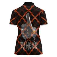 Tu Meke Maori New Zealand Slang Women Polo Shirt with Glow Neon Step Style