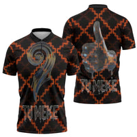 Tu Meke Maori New Zealand Slang Zipper Polo Shirt with Glow Neon Step Style