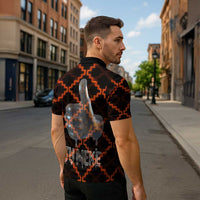 Tu Meke Maori New Zealand Slang Zipper Polo Shirt with Glow Neon Step Style