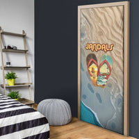 Kiwi Jandal Beach Life Door Cover New Zealand Flip Flops Ocean Wave Surf Style