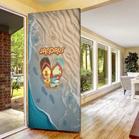 Kiwi Jandal Beach Life Door Cover New Zealand Flip Flops Ocean Wave Surf Style