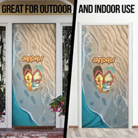 Kiwi Jandal Beach Life Door Cover New Zealand Flip Flops Ocean Wave Surf Style