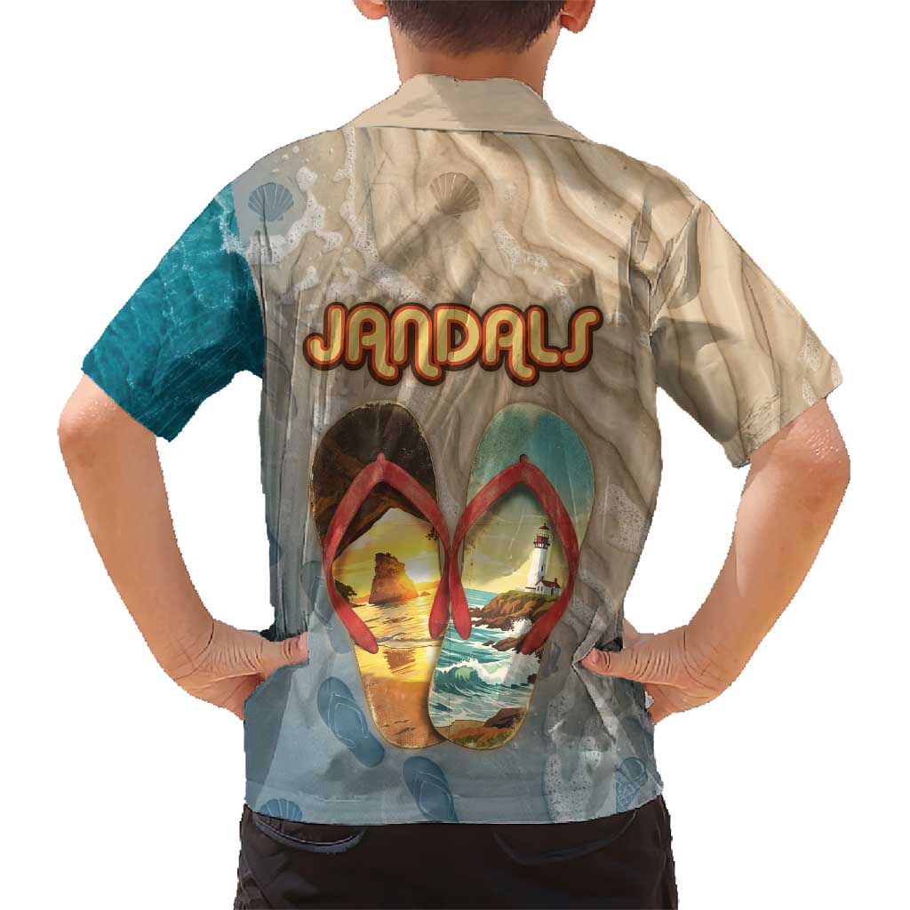 Kiwi Jandal Beach Life Family Matching Mermaid Dress and Hawaiian Shirt New Zealand Flip Flops Ocean Wave Surf Style