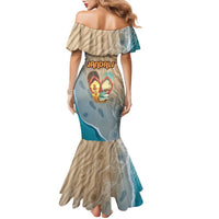 Kiwi Jandal Beach Life Family Matching Mermaid Dress and Hawaiian Shirt New Zealand Flip Flops Ocean Wave Surf Style