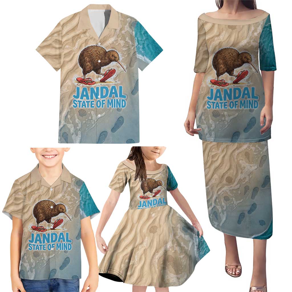 Kiwi Jandal Beach Life Family Matching Puletasi and Hawaiian Shirt New Zealand Flip Flops Ocean Wave Surf Style TS04 - Polynesian Pride