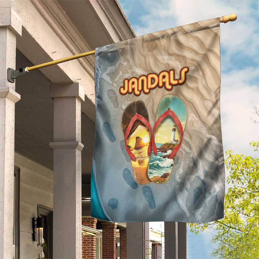 Kiwi Jandal Beach Life Garden Flag New Zealand Flip Flops Ocean Wave Surf Style