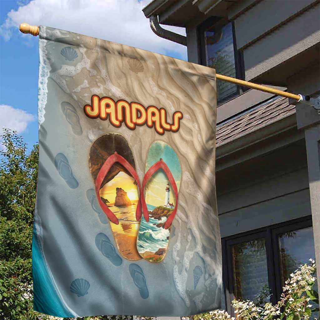 Kiwi Jandal Beach Life Garden Flag New Zealand Flip Flops Ocean Wave Surf Style